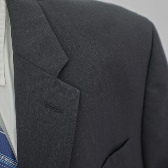 Pronto Uomo Platinum Executive Fit Wool Charcoal Gray Blazer 46L Tagged 48L - Picture 2 of 11